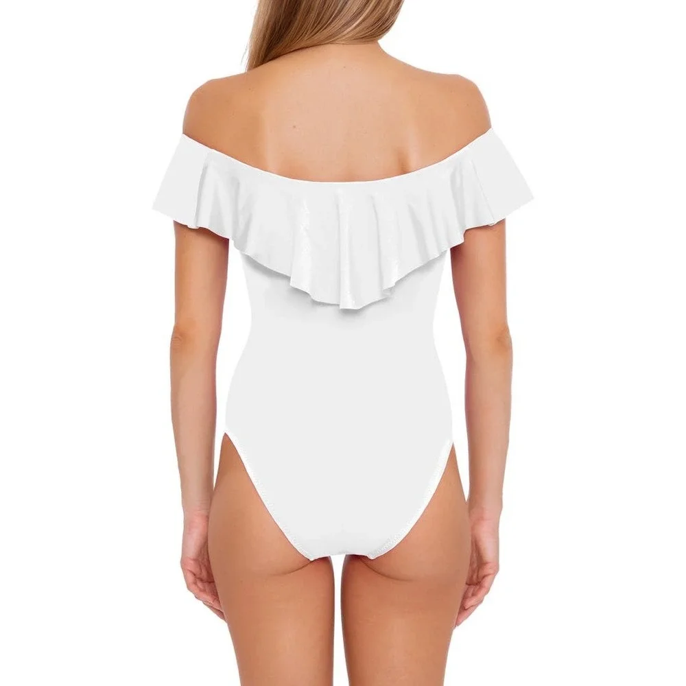 Trina Turk Monaco Off the Shoulder Ruffle One-Piece Swimsuit Women's‎ Size 12